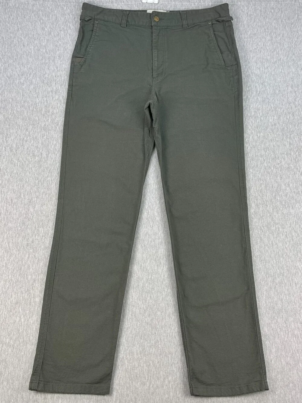 Duck Camp Brush Pants Mens 36T (36x33) Sage Green Stretch Canvas Hunting Work